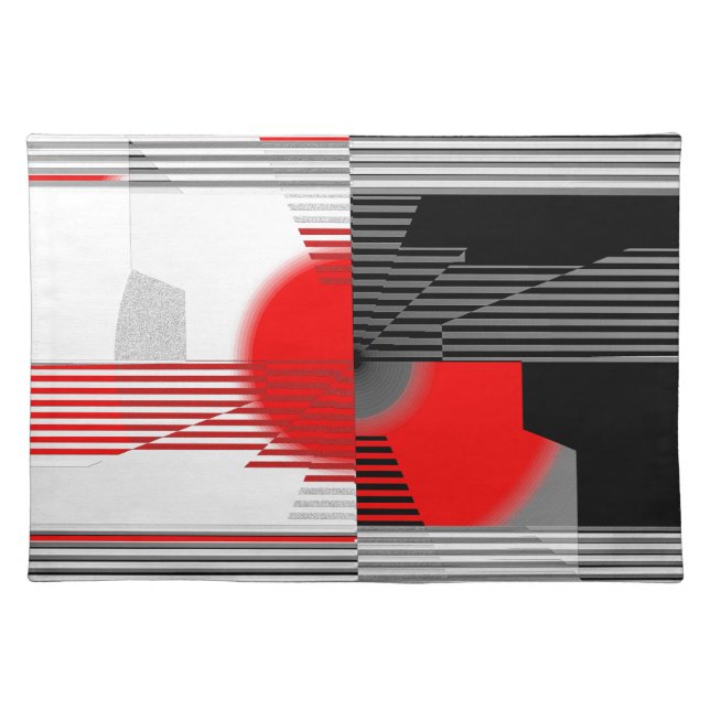 Black and white meets red Version 4 Placemat (Front)