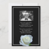 Black and White Memorial or Funeral Service Photo Invitation (Back)