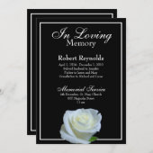 Black and White Memorial or Funeral Service Photo Invitation (Front/Back)