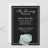 Black and White Memorial or Funeral Service Photo Invitation (Front)