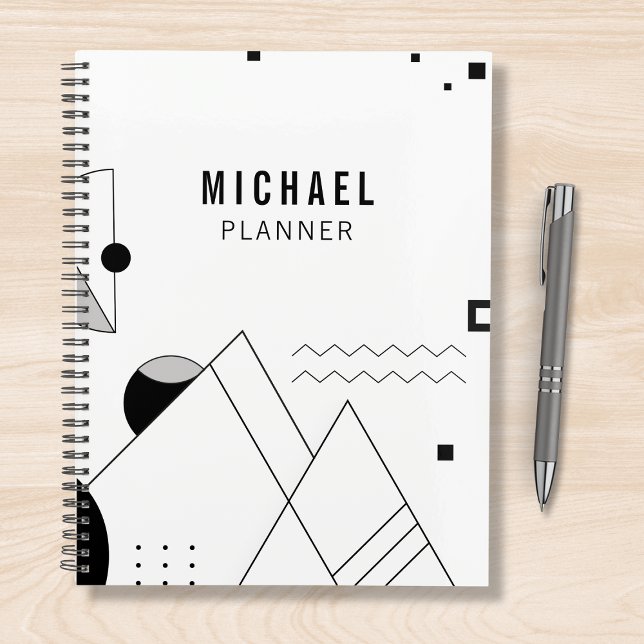 Black and White Memphis Personalized Name Planner (Creator Uploaded)