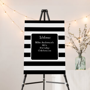 Black and White Mens Birthday Party Foam Board