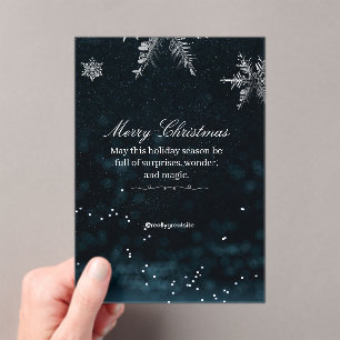 Black and White Merry Christmas Acrylic Invitation