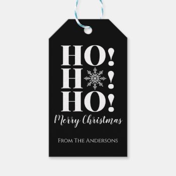 Black And White Merry Christmas Gift Tags by Letsrendevoo at Zazzle