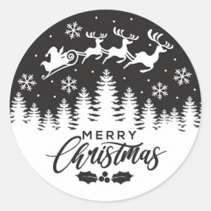 black and white Merry Christmas stickers