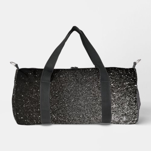Black and White Metallic Glitter Luxurious Glam Duffle Bag