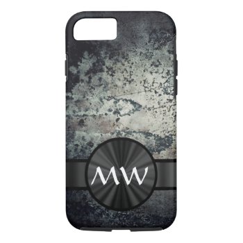 Black And White Metallic Rust Iphone 8/7 Case by monogramgiftz at Zazzle