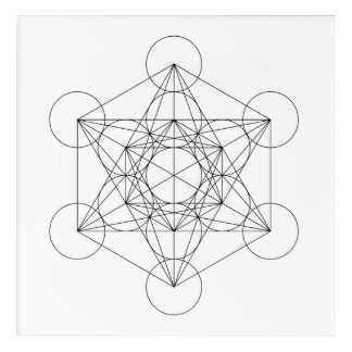 Black and White Metatron's Cube Acrylic Print