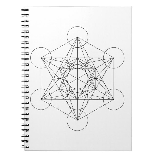 Black and White Metatron's Cube Notebook (Front)