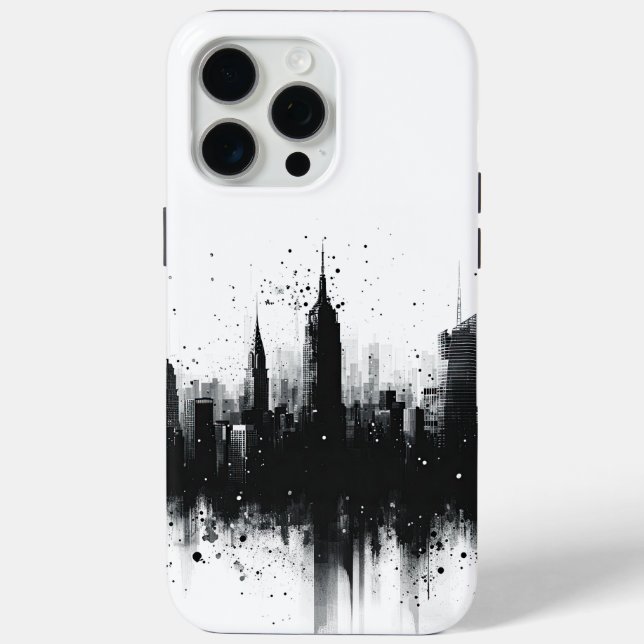 Black and White Metropolis Case-Mate iPhone Case (Back)