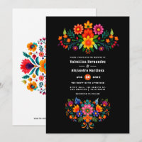 Black and White Mexican Folk Art Fiesta Wedding