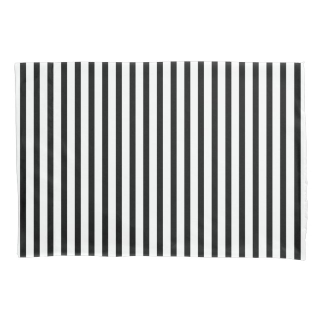 Black and white mid stripe pillow case (Front)