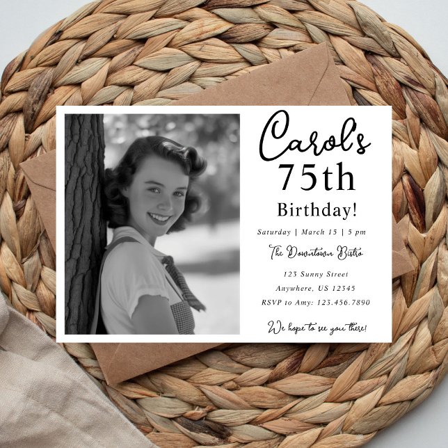 Black and White Milestone Birthday  Save The Date (Creator Uploaded)