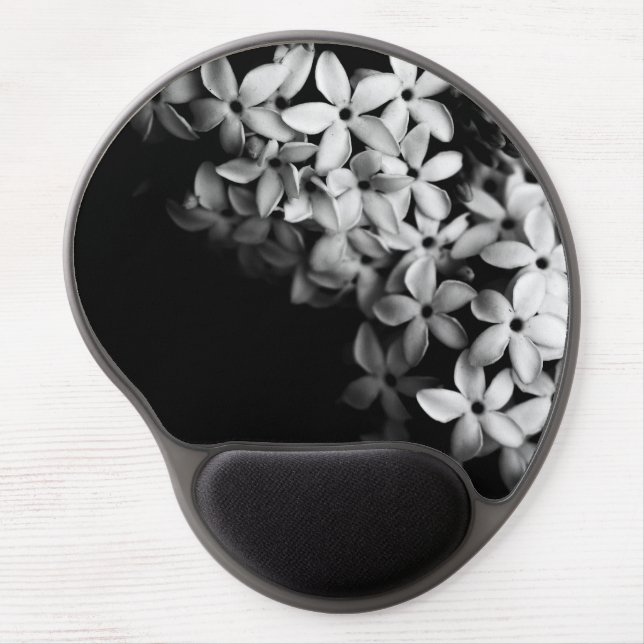 Black and white mini florals gel mouse pad (Front)