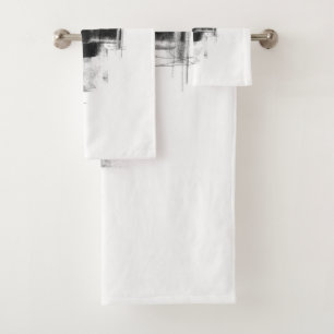 Black and White minimal Abstract Art Nr111 Bath Towel Set