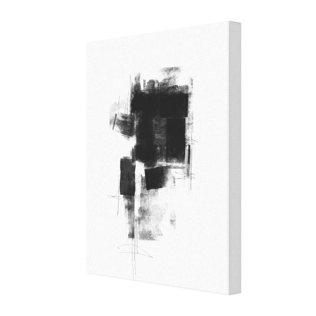 Black and White minimal Abstract Art Nr111 Canvas Print Zazzle