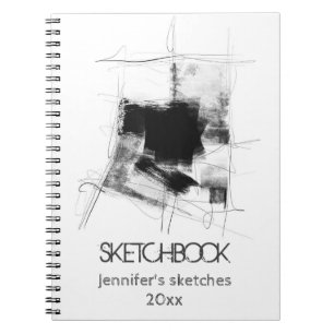 Black and White minimal Abstract Art Nr112 Notebook