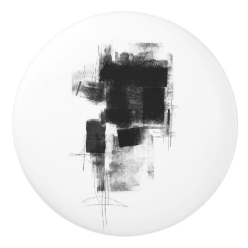 Black and White minimal Abstract Artistic Ceramic Knob