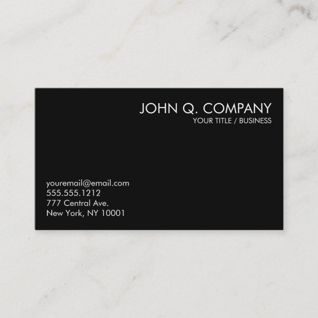 Black and White Minimal Basic Business Card (Front)