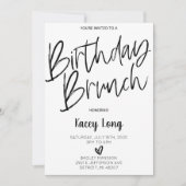 Black and White Minimal Birthday Brunch Invitation (Front)