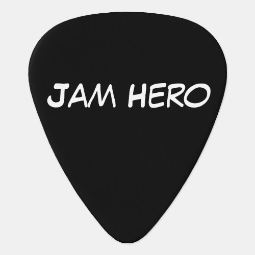 Black and White Minimal Funny Jam Hero Guitar Pick