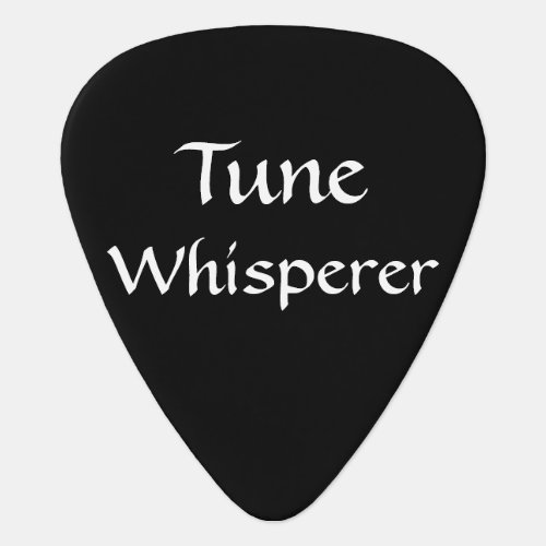 Black and White Minimal Funny Tune Whisperer Guitar Pick