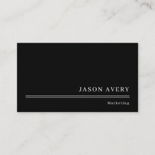 Black and White Minimal Professional Business Card
