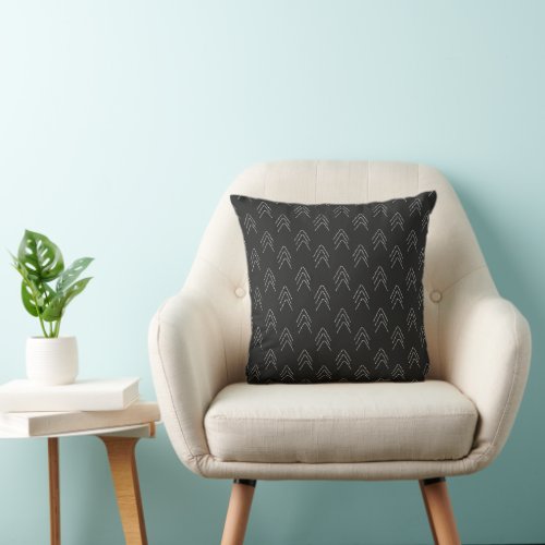 Black and White Minimal Scandinavian Pattern  Throw Pillow