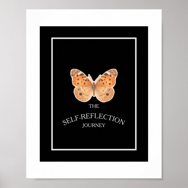 Black and White Minimal Self Reflection Guided  Poster (Front)