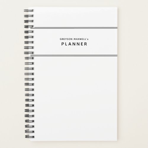 Black and White Minimal Simple Planner