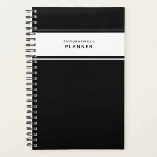 Black and White Minimal Simple Planner