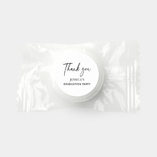 Black and white minimal Thank you graduation party Life Saver® Mints