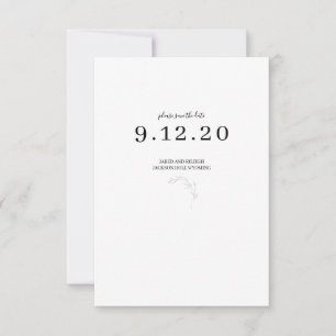 Black and White Minimal Wedding Save the Date