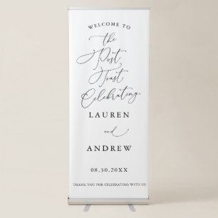 Black and White Minimal Welcome to the Post Toast Retractable Banner
