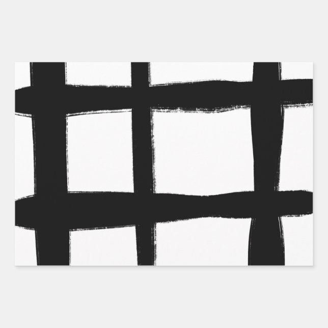 Black and white minimal wrapping paper sheets (Front)