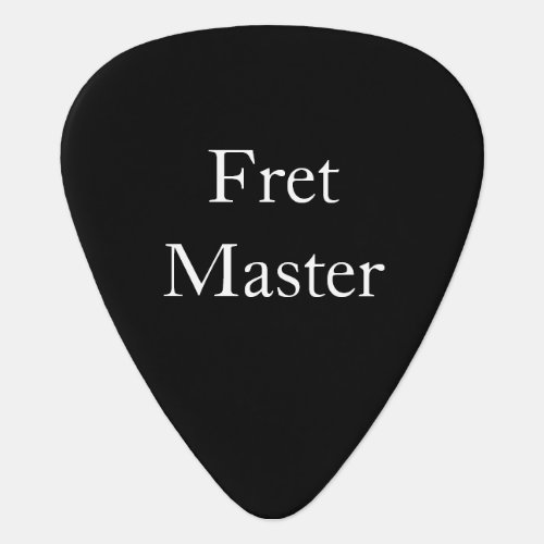 Black and White Minimalism Funny Fret Master Guitar Pick