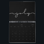 Black and white minimalist 2024 calendar<br><div class="desc">A minimalist handwritten typography and a modern black design,  a perfect way to start the year 2024. Fully customizable backgound and text colors if you need something more joyful!</div>