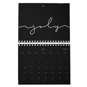 Black and white minimalist 2024 calendar