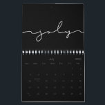 Black and white minimalist 2025 calendar<br><div class="desc">A minimalist handwritten typography and a modern black design,  a perfect way to start the year 2025. Fully customizable backgound and text colors if you need something more joyful!</div>