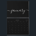 Black and White Minimalist 2026 Calendar<br><div class="desc">A minimalist handwritten typography and a modern black design,  a perfect way to start the year. Fully customizable backgound and text colors if you need something more joyful!</div>