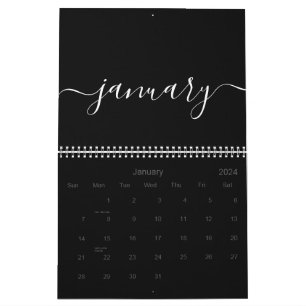 Black and White Minimalist 2027 Calendar