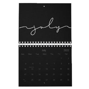 Black and white minimalist 2027 calendar