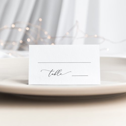 Black and White Minimalist 2 Wedding Table Number  Place Card