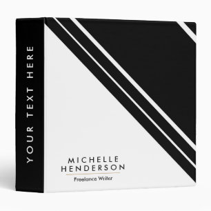 Black and White Minimalist 3 Ring Binder