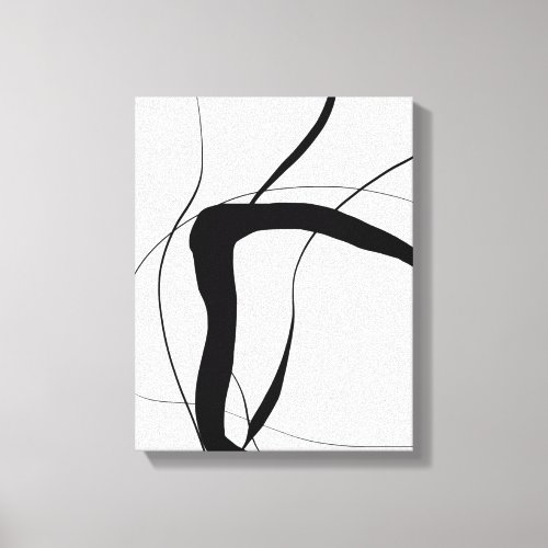 Black and White Minimalist Abstract Art Canvas Print