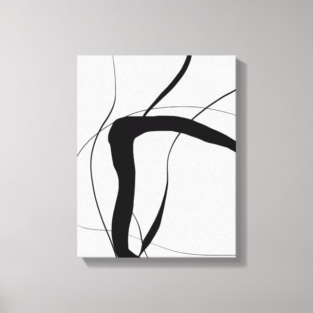 Black and White Minimalist Abstract Art Canvas Print (Front)