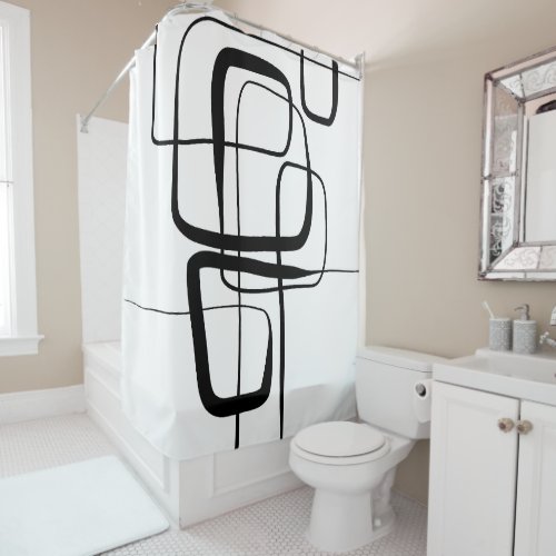 Black and White Minimalist Abstract Art Nr22L13 Shower Curtain