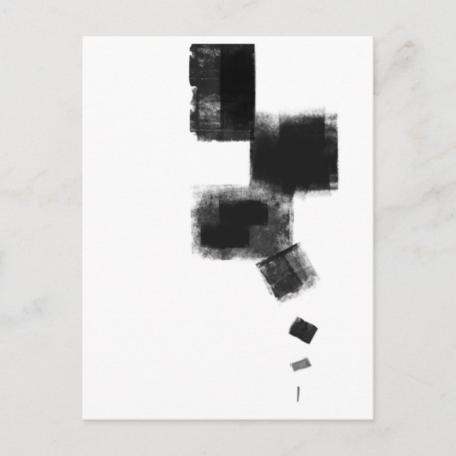 Black and White minimalist Abstract Art Postcard (Front)