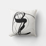Black and White minimalist Abstract Art Throw Pillow