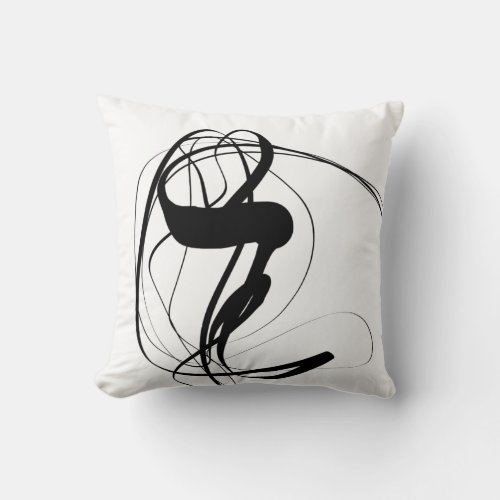 Black and White minimalist Abstract Art Throw Pillow